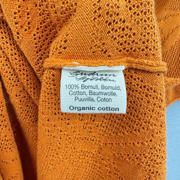 Gudrun Sjödén Orange Open Antique Floral Print Organic Cotton Knit Tunic Top - Picture 10 of 11